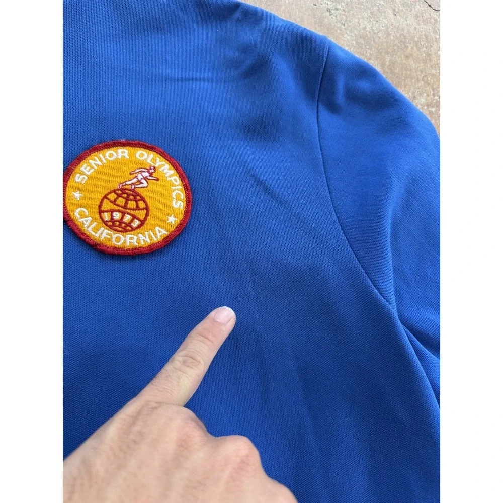 VTG 70s Adidas Trefoil Zip Up Nylon Track Jacket Running Club Patches Germany (L